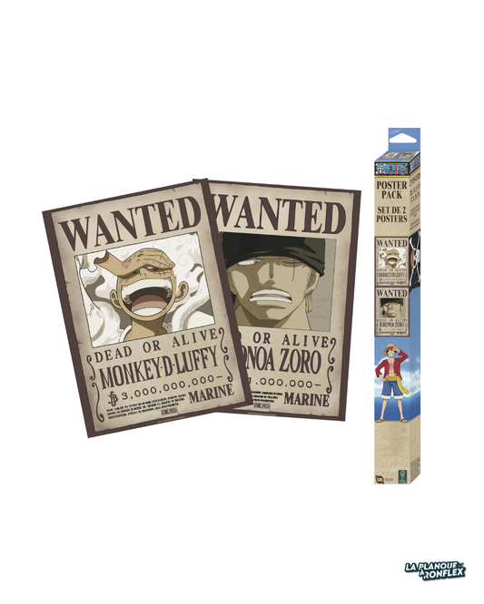 Set de 2 Posters One Piece – Wanted Luffy & Zoro