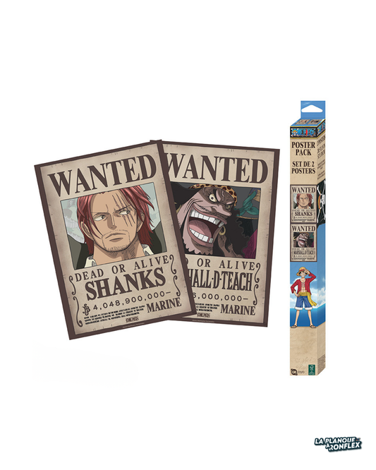 Set de 2 Posters One Piece – Wanted Shanks & Barbe Noire