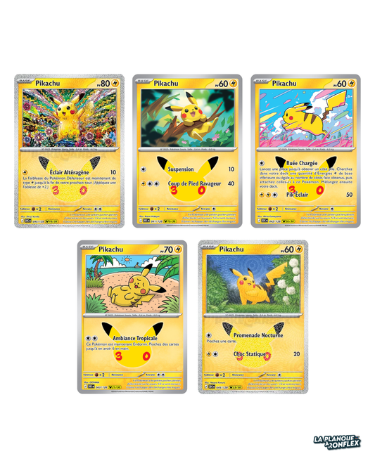 Lot de 5 Cartes Pikachu – Célébrations 30 Ans