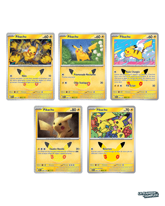 Lot de 5 Cartes Pikachu – Célébrations 30 Ans