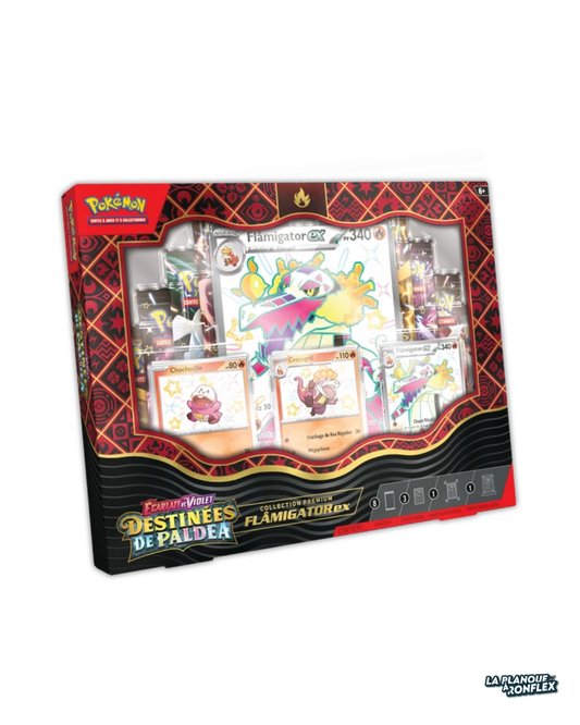 Coffret Premium 8 Boosters Flâmigator – Destinées de Paldea