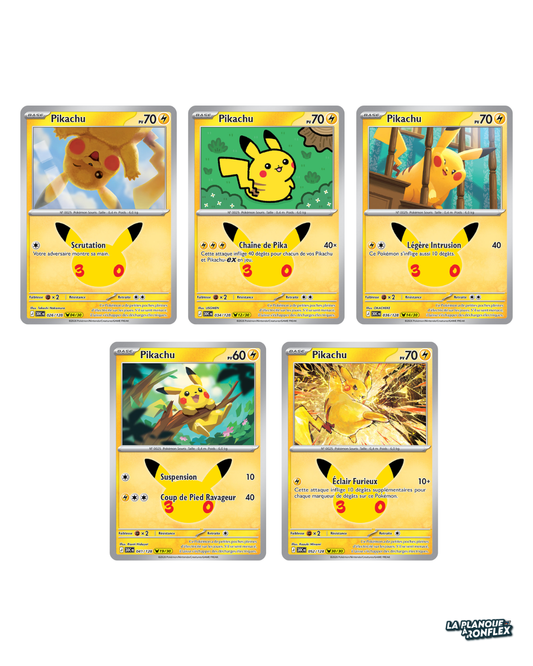 Lot de 5 Cartes Pikachu – Célébrations 30 Ans